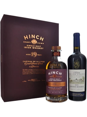 Виски Hinch Single Malt 19 Years Old Chateau de la Ligne Grande Reserve Finish & Chateau de la Ligne, Grande Reserve, Bordeaux Superieur АОC, gift set of 2 bottles in box 2018 1.45 л