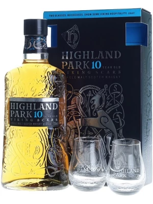 Виски Highland Park 10 Years Old, gift box with 2 glasses 0.7 л