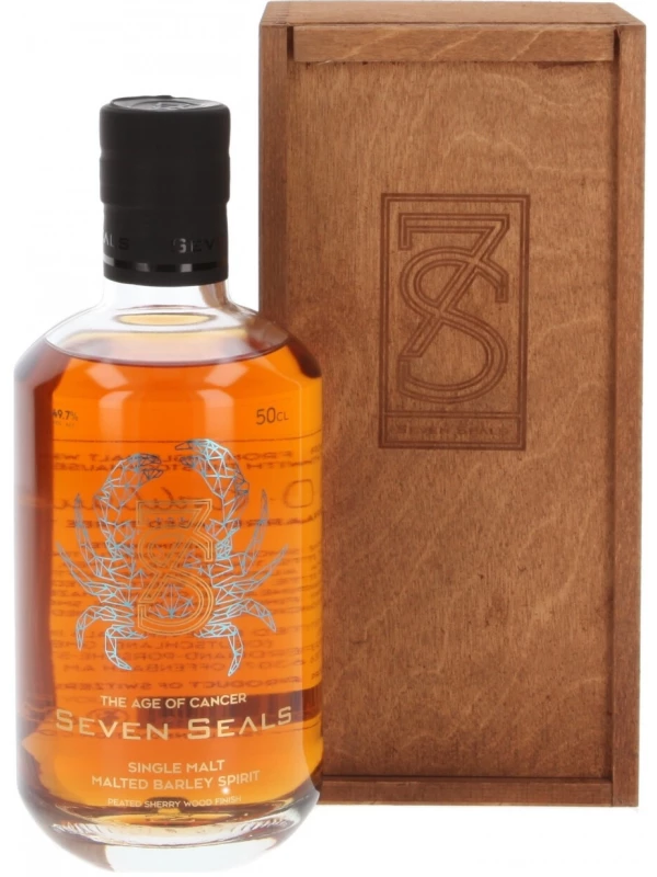 Seven Seals Zodiac The Age of Cancer Single Malt, wooden box