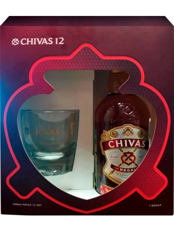 Chivas Regal 12 years old, gift set with 1 glass