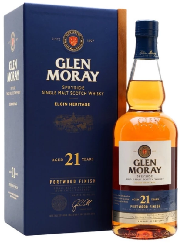 Glen Moray Elgin Heritage Portwood Finish Aged 21 Years, gift box