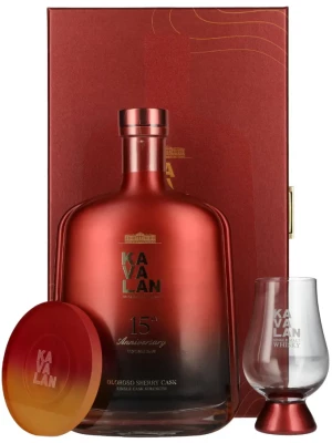 Виски Kavalan 15 th Anniversary Vintage, Oloroso Sherry Cask, gift box with glass 2009 0.75 л