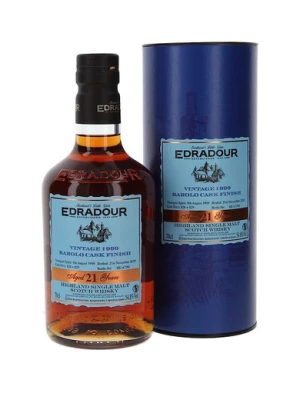 Виски Edradour 21 Years Old, Barolo Cask Finish, 1999, in tube 0.7 л