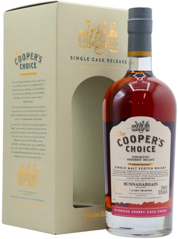 The Cooper's Choice Bunnahabhain Smoking Sherry Beast Single Malt, gift box