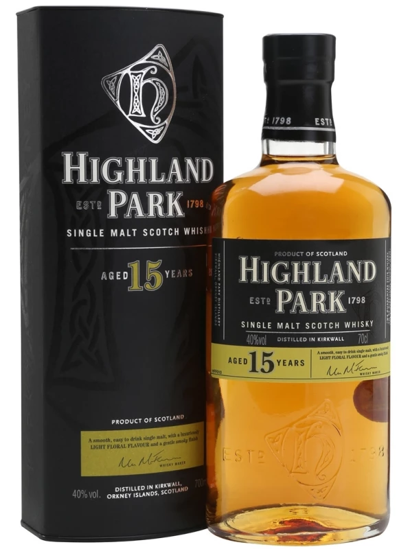 Highland Park 15 Years Old, with box
