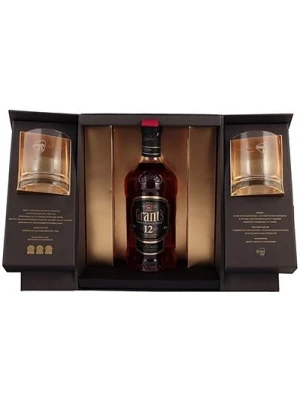 Виски Grant's 12 Years Old, gift box with 2 glasses 0.75 л