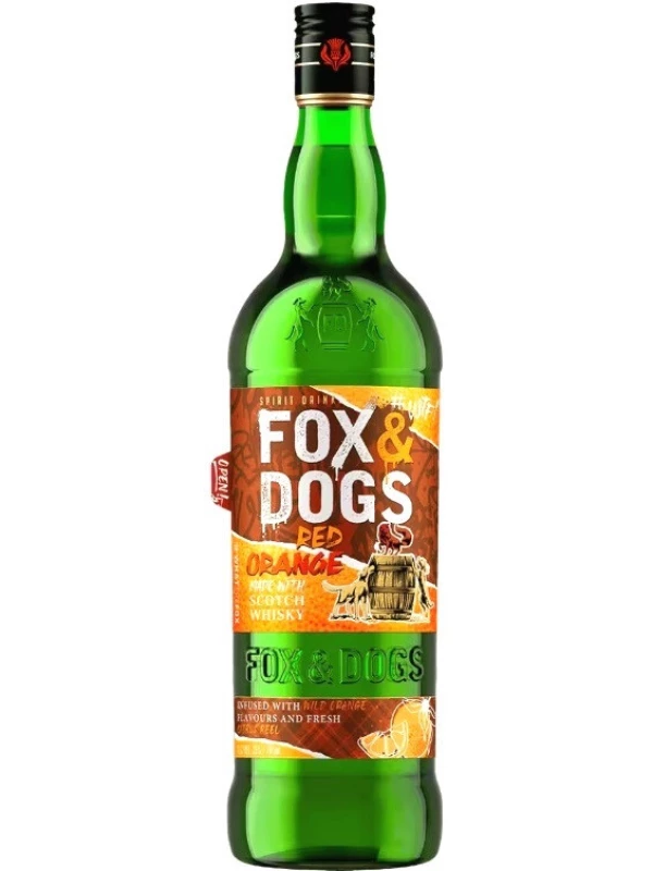 Fox and Dogs Red Orange