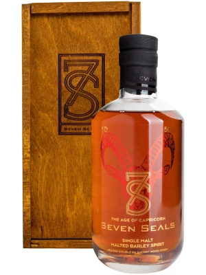 Виски Seven Seals Zodiac The Age of Capricorn Single Malt, wooden box 0.5 л
