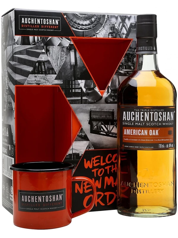 Auchentoshan American Oak, gift box with 2 cups