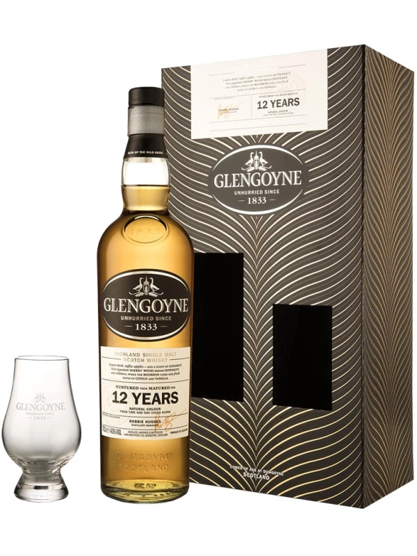 Glengoyne 12 Years Old, gift box, gift box with glass