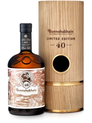Виски Bunnahabhain Aged 40 years, Limited Edition, wooden tube 0.7 л