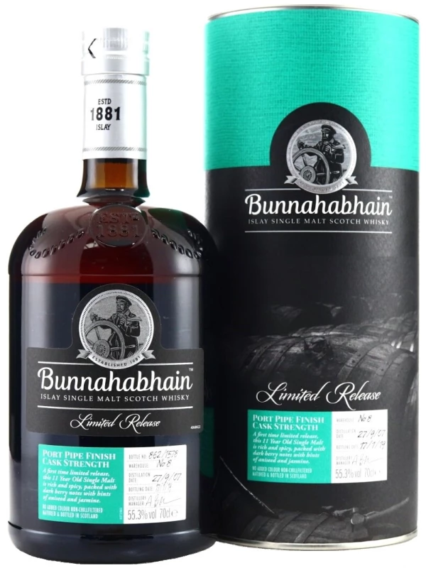 Bunnahabhain Port Pipe Finish, 2007, gift tube