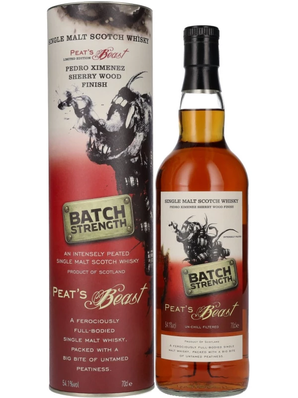 Peat's Beast, Single Malt Pedro Ximenez Sherry Wood Finish Batch Strength, in tube