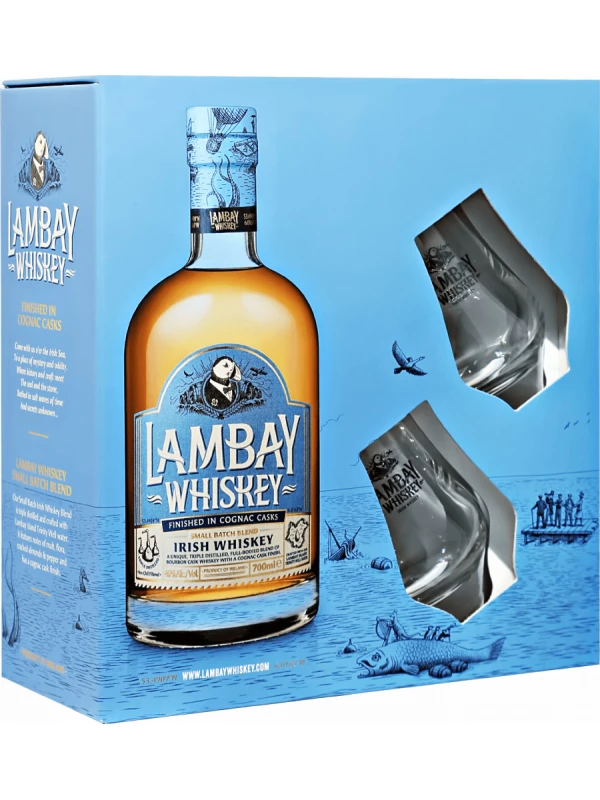 Lambay Small Batch Blend, gift box  with 2 glasses