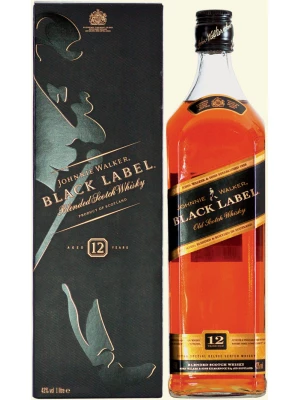 Виски Black Label, gift box 1 л