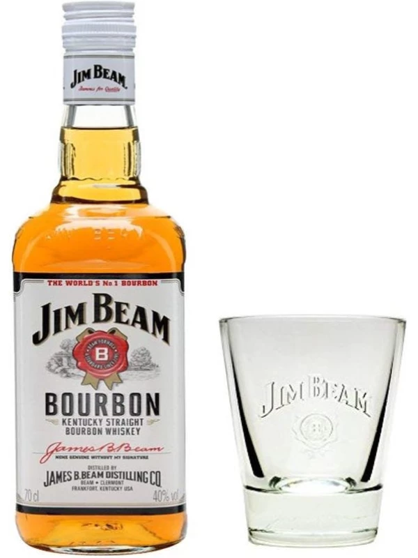 Jim Beam with glass