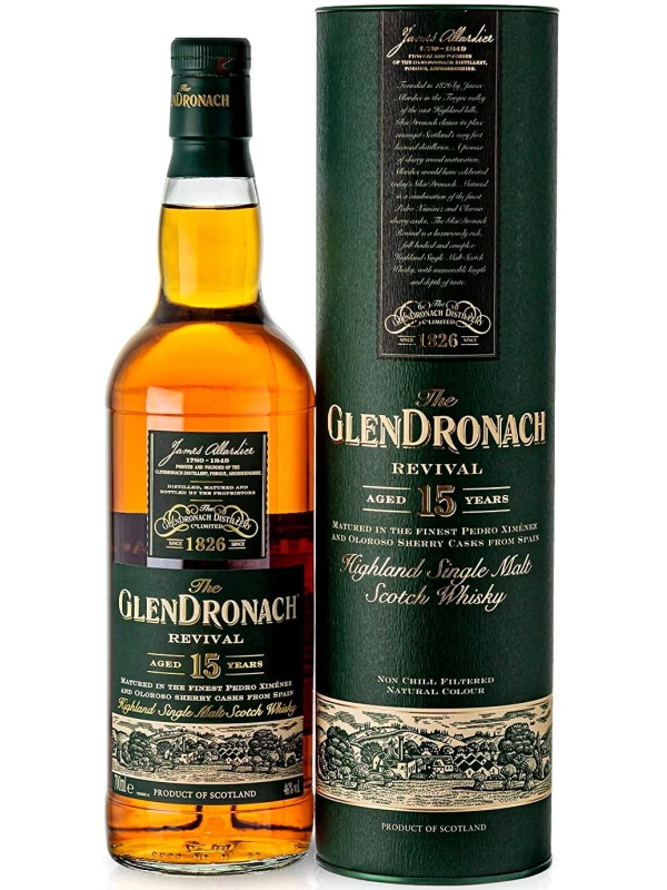 Glendronach Revival 15 years old, gift tube