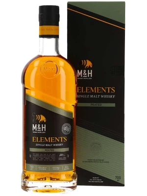Виски M&H, Elements Peated, gift box 0.7 л