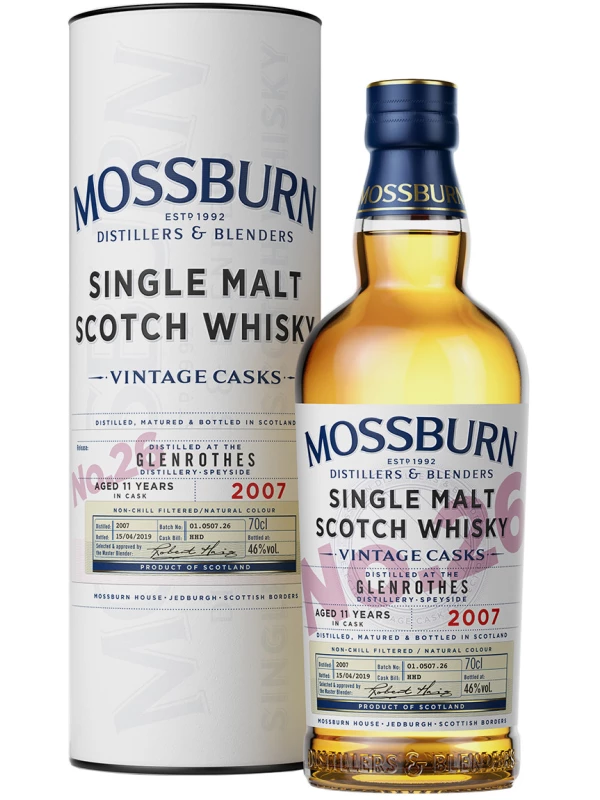 Mossburn, Vintage Casks No.26 Glenrothes, 2007, in tube