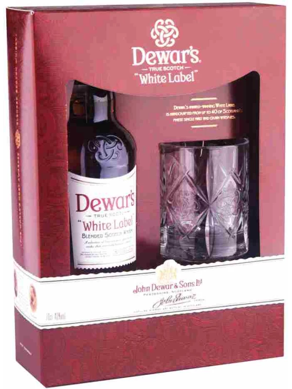 Dewar's White Label, gift box with 1 glass