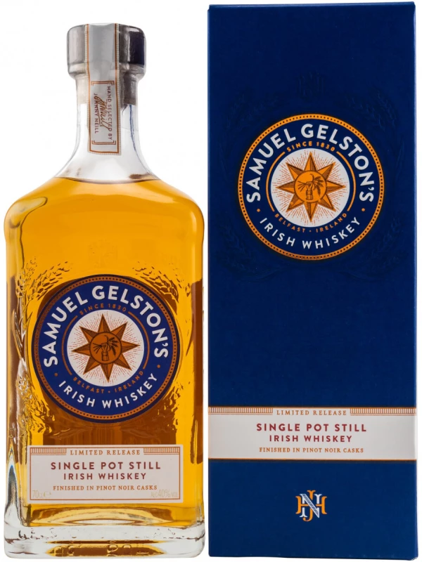 Gelston's Single Pot Still Pinot Noir Cask Finish, gift box