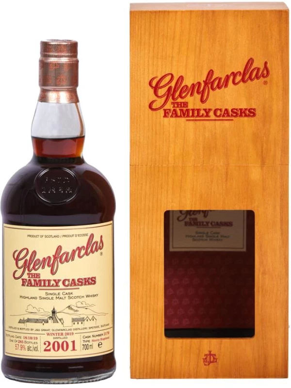 Glenfarclas 2001 Family Casks (57,9%), wooden box