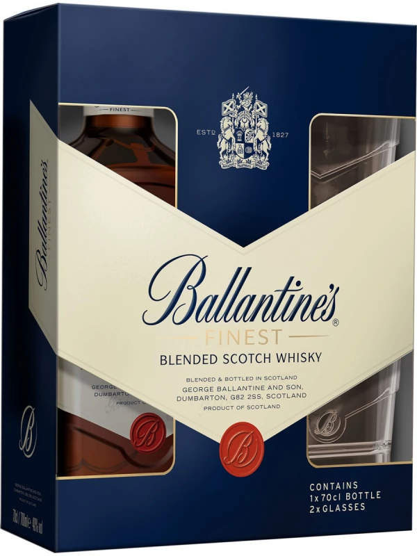 Ballantine's Finest, gift box with two glasses
