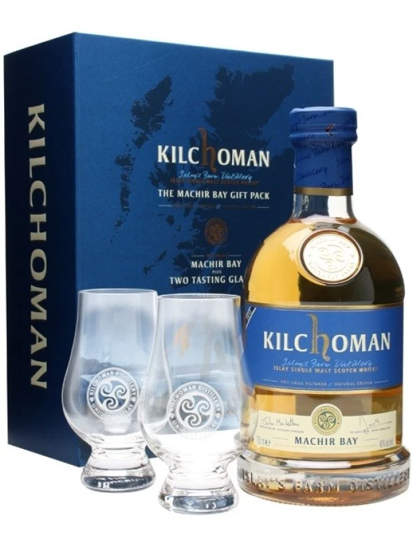 Kilchoman, Machir Bay, gift box with 2 glasses