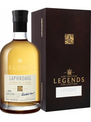 Виски Hart Brothers, Legends Collection Laphroaig Single Cask 28 Years, wooden box 1990 0.7 л