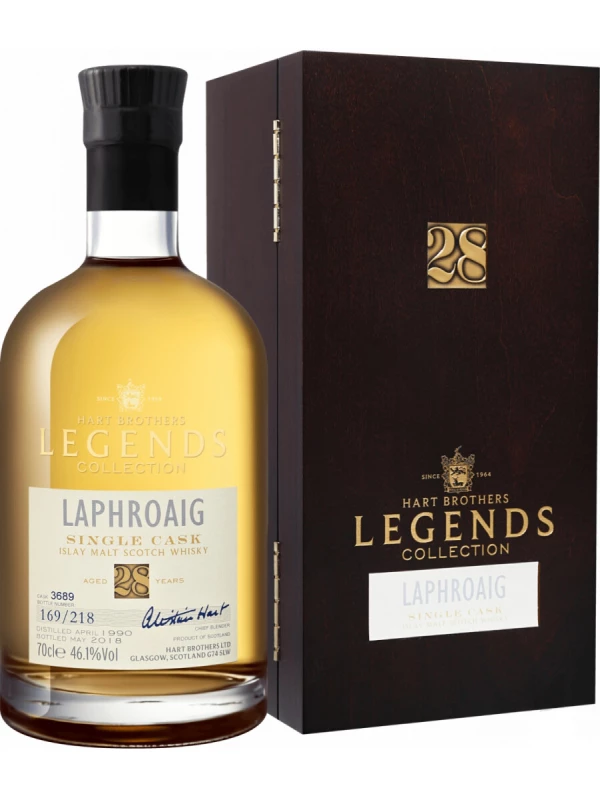 Hart Brothers, Legends Collection Laphroaig Single Cask 28 Years, wooden box