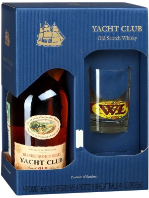 Виски Yacht Club, gift box with glass 0.7 л
