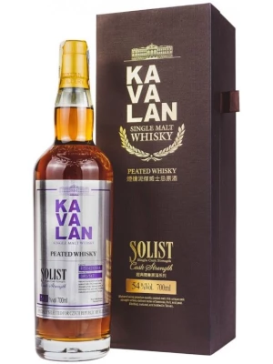Виски Kavalan, Solist Peated Single Malt Cask Strength (54%), gift box 0.7 л