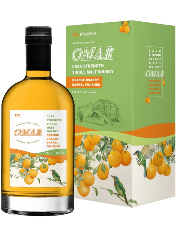 Omar Cask Strength Single Malt Orange Brandy Barrel Finished, gift box