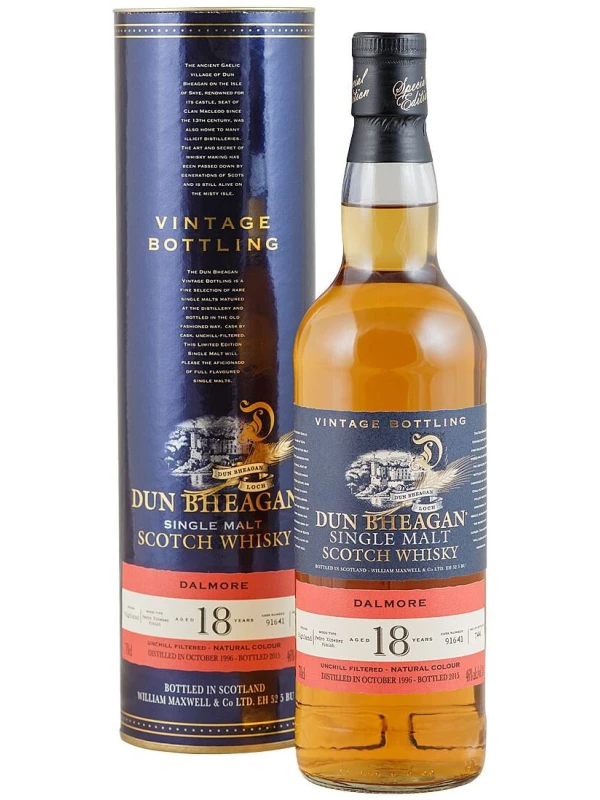 Dun Bheagan Dalmore 18 Years Old (46%), in tube