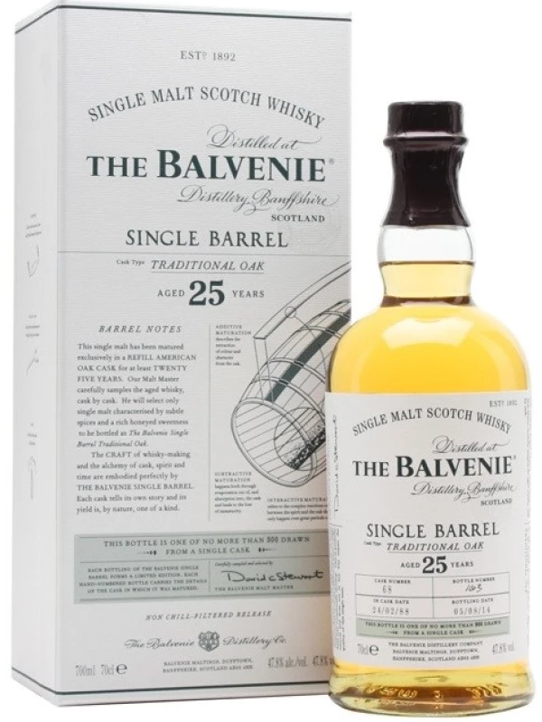 Balvenie Single Barrel Traditional Oak, 25 Years Old, gift box