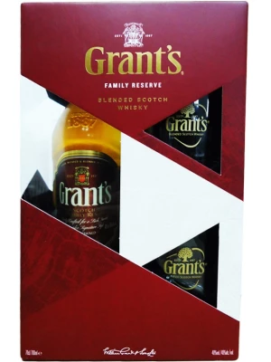 Виски Grant's, Family Reserve, gift box with 2 glasses 0.75 л