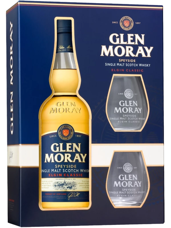 Glen Moray Elgin Classic, gift box with 2 glasses