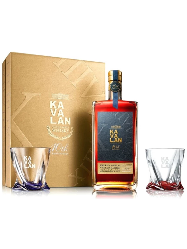 Kavalan Bordeaux Pauillac Wine Cask Matured, gift set with 2 glasses