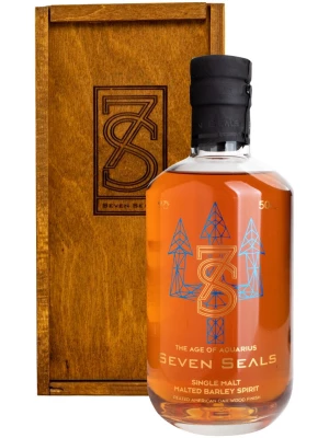 Виски Seven Seals Zodiac The Age of Aquarius Peated Single Malt, wooden box 0.5 л