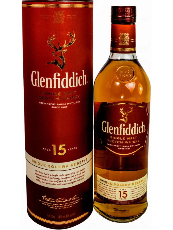 Glenfiddich 15 Years Old, in tube