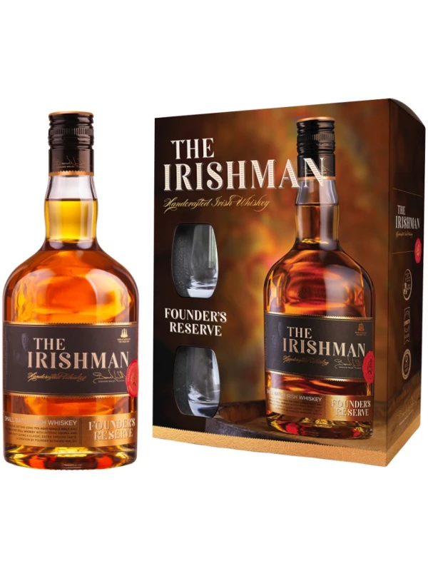 The Irishman Founder's Reserve, gift set with 2 glasses
