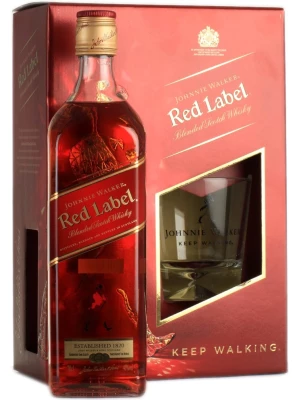 Виски Red Label, gift box with 1 glass 0.7 л