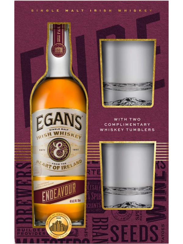 Egan's Endeavour Single Malt, gift box with 2 glasses