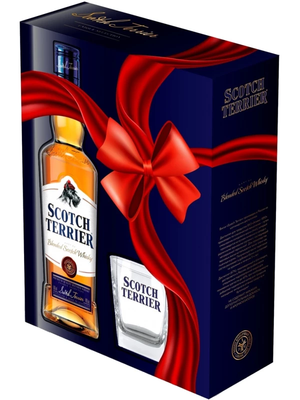 Scotch Terrier Blended, gift box with glass