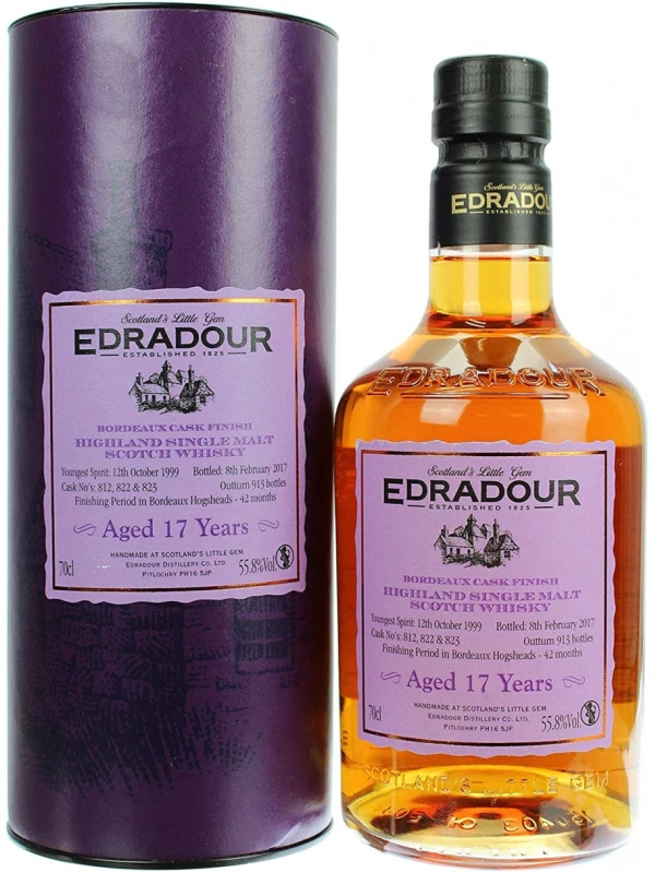 Edradour 17 Years Old, Bordeaux Cask Finish, in tube
