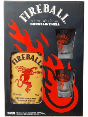 Виски Sazerac, Fireball Cinnamon Whisky, gift box with two shots 0.75 л