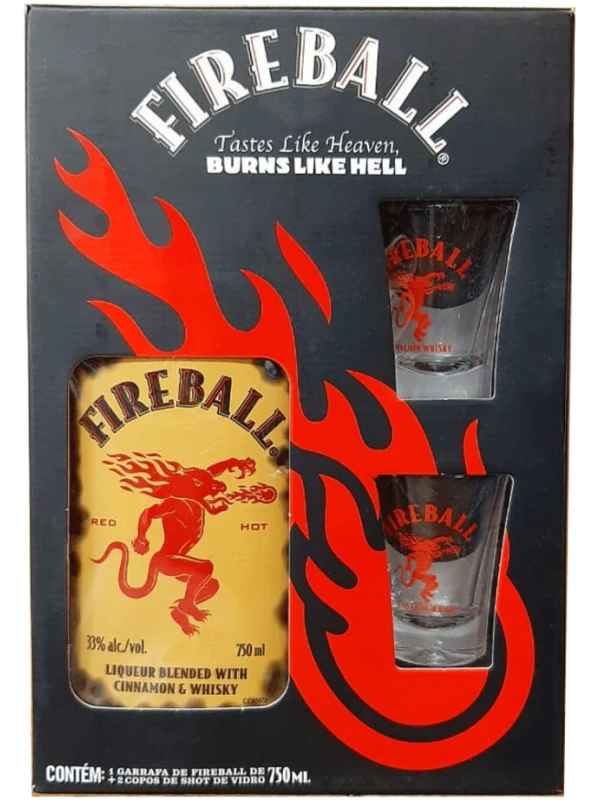 Sazerac, Fireball Cinnamon Whisky, gift box with two shots