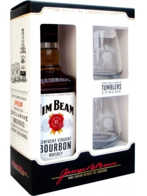 Виски Jim Beam, gift box with 2 glasses 0.7 л