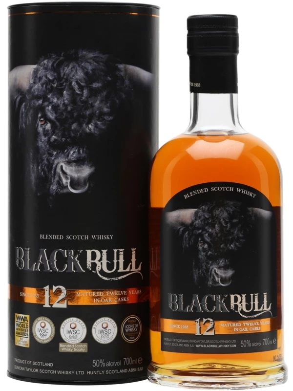 Black Bull 12 Years Old, Blended Scotch Whisky, gift box