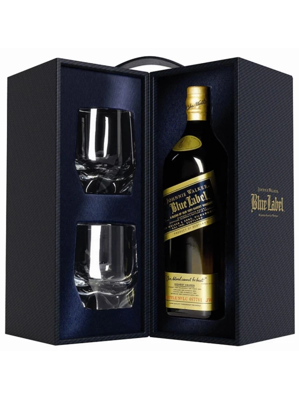 Johnnie Walker, Blue Label, with 2 glasses